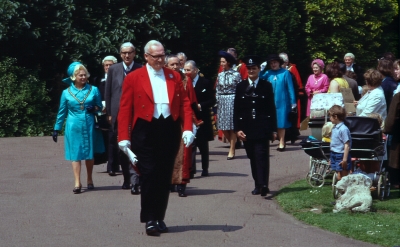 Formal ceremony at Forty Hall
Does anyone know what the occasion was? The date 1964 has been suggested.
One of the Forty Hall stone lions is visible at the bottom right.
Keywords: events