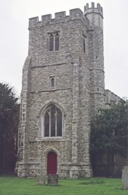 Tower
Fragments of the original 12th century church have been discovered, but the oldest visible external feature is the fine 15th century ragstone rubble tower, which has the only surviving medieval windows in the church.
