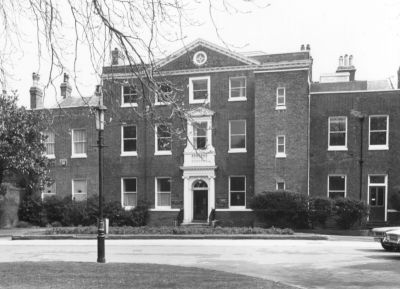 1 Gentleman's Row
18th century. This imposing Georgian building was once a magnificent private house with a large garden and a lake to the rear. An unfortunate 19th century square bay of three storey height covers the righ-hand windows of the centre section, marring the building's excellent proportions. - [i]Treasures of Enfield[/i], page 115.
Keywords: Gentlemans Row;public offices;residential houses;Grade II listed