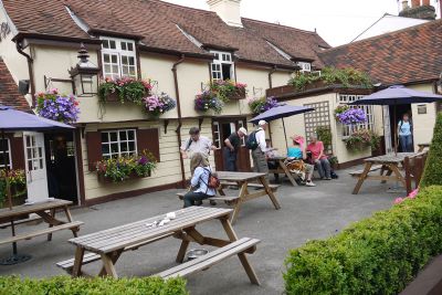 Outside the Pied Bull just after a lunch stop
Keywords: pubs;walks