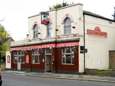 The Old Sergeant, September 2012
The pub before it was closed and demolished in the spring of 2013.
Keywords: pubs;signs;demolished buildings