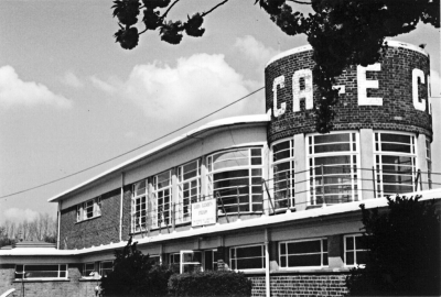 Pavilion at Queen Elizabeth Stadium
Built in the 1930s "modern" style by Frank Lee, architect/engineer for Enfield Urban District Council. Construction was suspended on outbreak of war in 1939 and resumend in 1950. Opened in 1953, refurbihed and renamed in 1977 on the Queen's Silver Jubilee. - [i]Treasures of Enfield[/i], p.77.
Keywords: sports