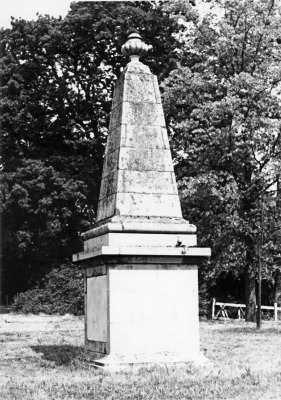 Trent Park. The Duke’s Pyramid
‘The Duke’s Pyramid’, near the Cockfosters Road entrance, is one of the three memorials that Sir Philip Sassoon purchased in 1934 from Wrest Park, the former home of the de Grey family. The inscription reads, ‘To the memory of Henry Duke of Kent’. The memorial commemorates Henry Grey, a non-royal Duke of Kent, who died on 5th June 1740, after holding high offices of state between 1704 and 1720. The second inscription reads:
[i]‘These gardens were begun in the year 1706 and at several times inlarged alterd and adornd to this year 1740’[/i]
This inscription refers to Wrest Park, the original home of the memorials.
- From: [i]Concise history of Trent Park, by Alan Mitellas[/i] [url]http://www.enfield.gov.uk/download/downloads/id/8248/consice_history_of_trent_country_park[/url]
Keywords: memorials;Grade II listed