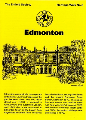 Heritage walks no.3: Edmonton
Published 2013. ISBN 978-0-907318-22-4
Keywords: heritage_walks;Edmonton;leaflets