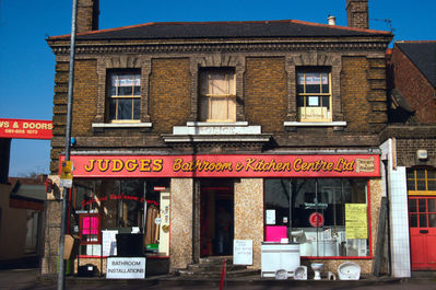 Former Enfield Highway police station
Now "Judges Bathroom & Kitchen Centre Ltd."
Keywords: police stations;shops