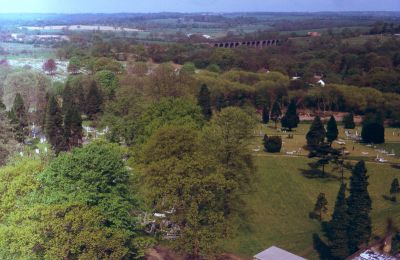 Lavender Hill Cemetery and Rendlesham Viaduct
Viewed from the top of Lavender Hill tower block.
Keywords: 1970s;viaducts;cemeteries;green belt