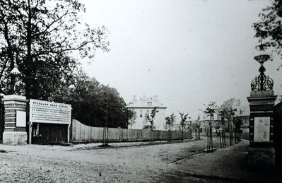 Bycullah Road junction with Windmill Hill
The large advertisement board reads "BYCULLAH PARK ESTATE / FREEHOLD BUILDING PLOTS FOR SALE / MAIN DRAINAGE WATER AND GAS SUPPLY. HOUSES ERECTED / BY CONTRACT TO SUIT PURCHASERS/ ...
Keywords: houses;roads and streets;advertisements