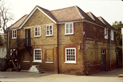 Enfield Court former stable block, 1980
Now part of Enfield Grammar School.
Keywords: 1980s;stables;schools