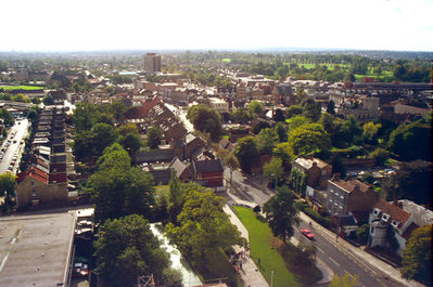 View south from top of Civic Centre
Shows Silver Street and section of New River Loop outside the Civic Centre.
Keywords: panoramas;New River Loop;aerial
