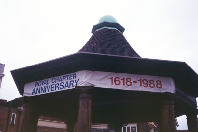 370th anniversary of Enfield Market's charter, 1988
Also celebrating the centenary of the scheme of 2nd March 1888 when seven of the more important separate charities were consolidated as the Enfield Parochical Charities, the bulk of whose income was to provide pensions for unrelieved parishoners.
Keywords: 1980s;anniversaries;markets;events