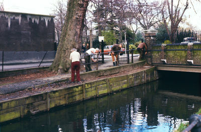 New River working party 1977
Appears to be repairing or painting railings at road bridge at Chase Green / Church Street.
Keywords: New River Loop;Chase Green