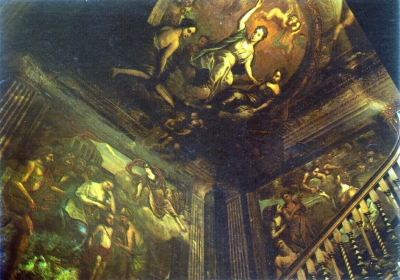 Broomfield House murals by Gerard Lanscroon
Painted about 1725. From a postcard: "Beric Tempest Colourcard". 
Keywords: Lanscroon;murals;paintings;postcards