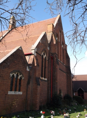 Hertford Road, no.710. St George's Church.
St George's church and adjoining vicarage at Hertford Road,  Freezywater are an island of interest in an otherwise dull mix of predominantly standard Victorian and inter-war housing. - [i]Mick Coe[/i]
Keywords: churches